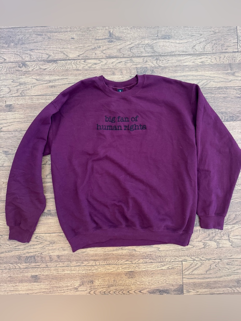 Big Fan of Human Rights Sweatshirt Size Large